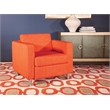 Pemberly Row Contemporary Armchair In Tangerine Orange Fabric