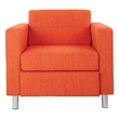 Pemberly Row Contemporary Armchair In Tangerine Orange Fabric