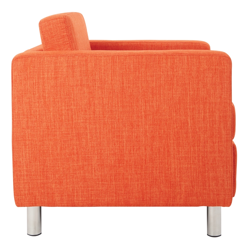 Pemberly Row Contemporary Armchair In Tangerine Orange Fabric