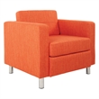 Pemberly Row Contemporary Armchair In Tangerine Orange Fabric