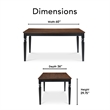 Pemberly Row Contemporary Transitional Dining Table Black Finish