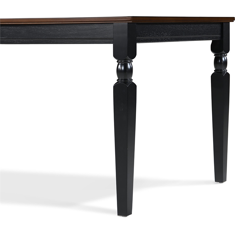 Pemberly Row Contemporary Transitional Dining Table Black Finish