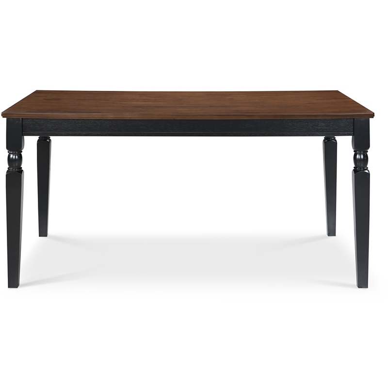 Pemberly Row Contemporary Transitional Dining Table Black Finish