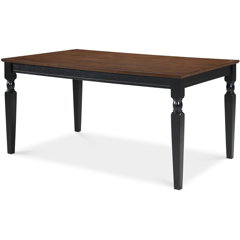 Pemberly Row Contemporary Transitional Dining Table Black Finish