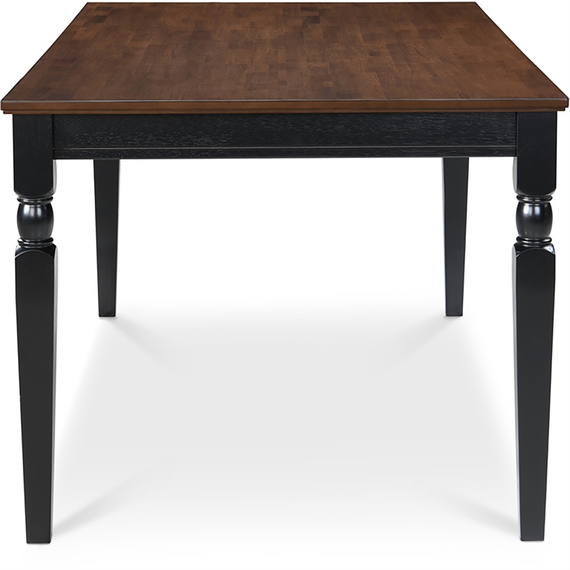 Pemberly Row Contemporary Transitional Dining Table Black Finish