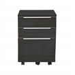 Pemberly Row Modern Mobile Pedestal with 3 Drawers in Espresso