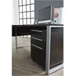 Pemberly Row Modern Mobile Pedestal with 3 Drawers in Espresso