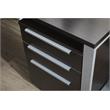 Pemberly Row Modern Mobile Pedestal with 3 Drawers in Espresso