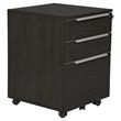 Pemberly Row Modern Mobile Pedestal with 3 Drawers in Espresso