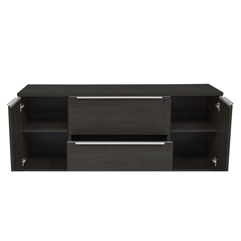 Pemberly Row Credenza with 2 Drawers and 2 Doors in Espresso