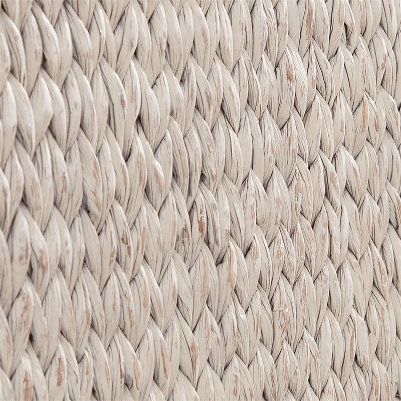 Pemberly Row Modern Dove White Queen Woven Wood Frame Headboard