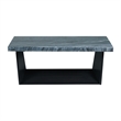 Pemberly Row Modern / Contemporary Coffee Table with Dark Marble Top