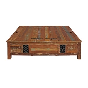 Pemberly Row 60&quot Reclaimed Solid Wood Box Cocktail Table in Multi-Color
