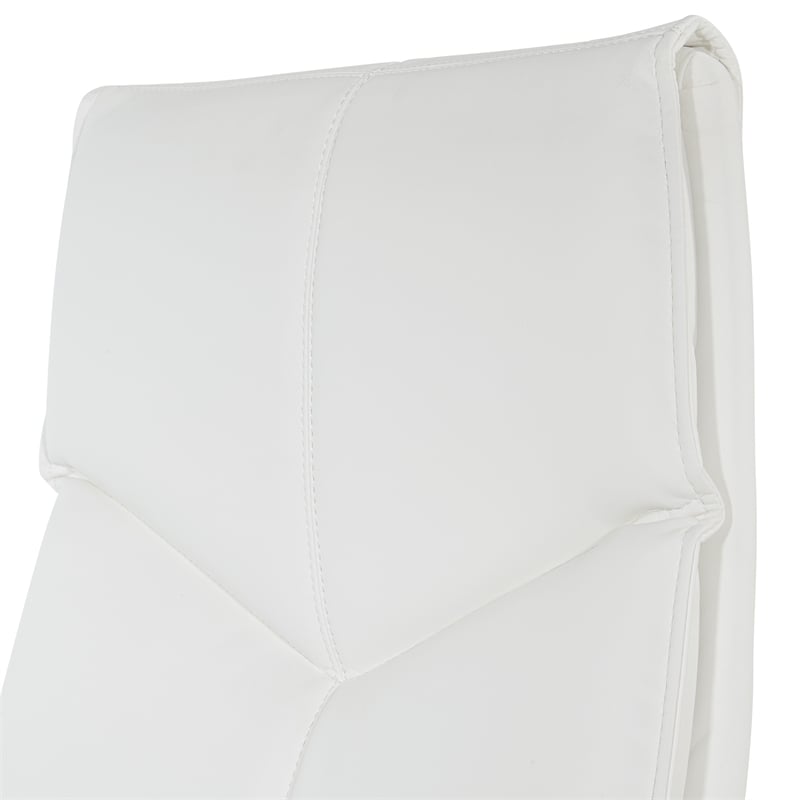 Pemberly Row Deluxe High Back Executive Chair in White Snow Faux Leather