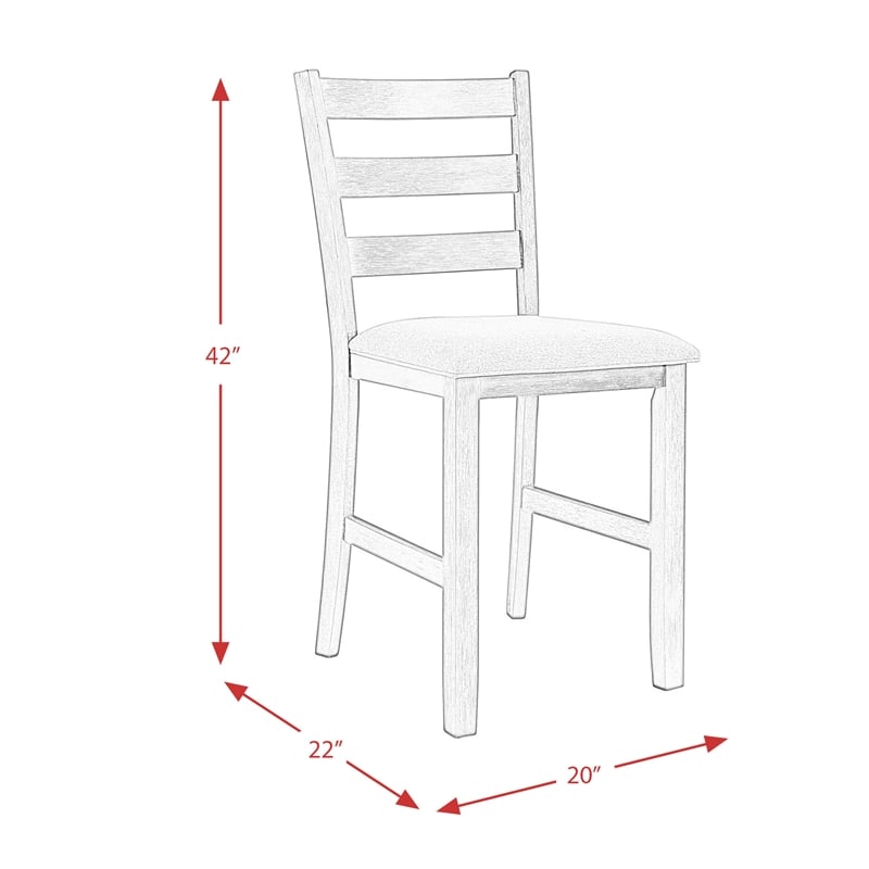 Pemberly Row Contemporary Counter Height Side Chair Set in Black