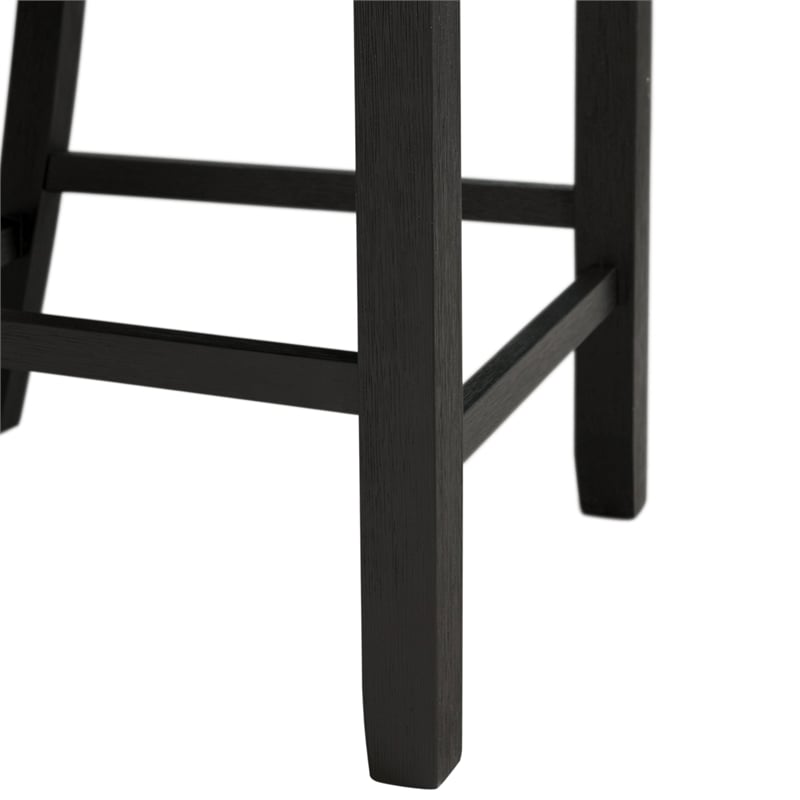 Pemberly Row Contemporary Counter Height Side Chair Set in Black