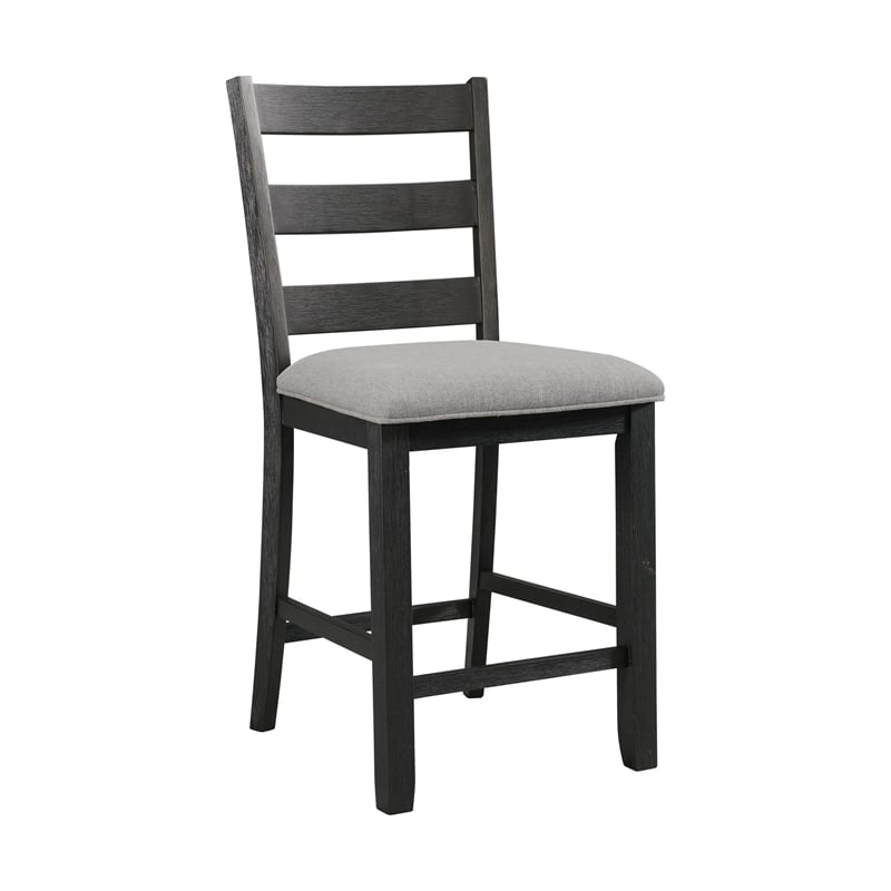 Pemberly Row Contemporary Counter Height Side Chair Set in Black