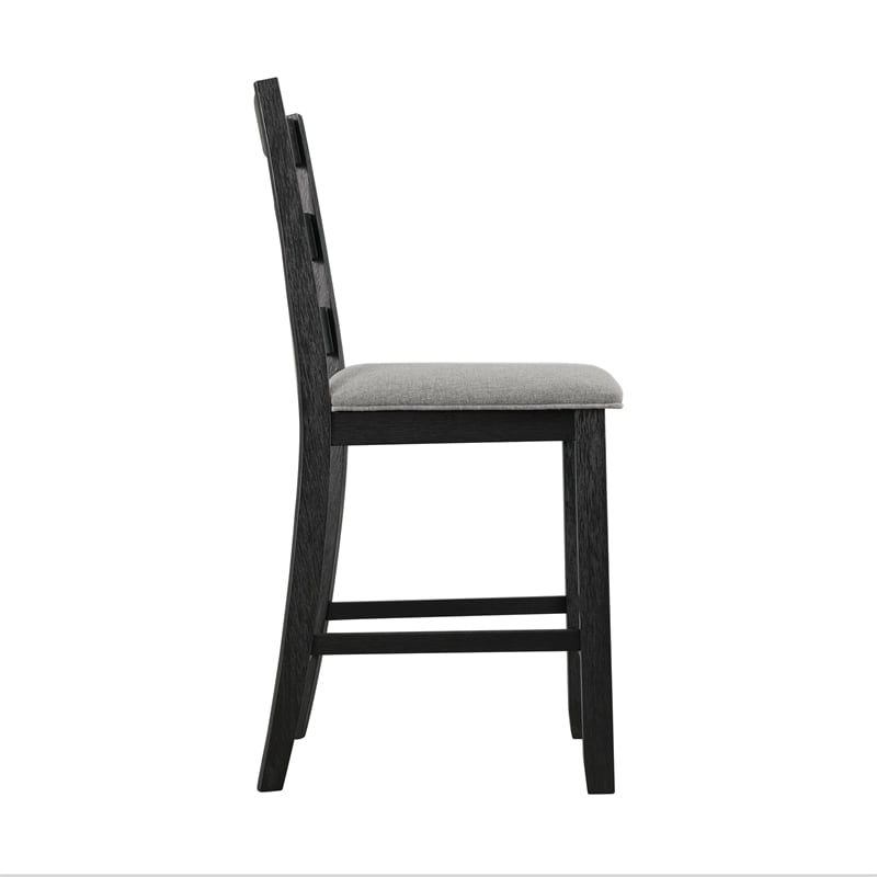 Pemberly Row Contemporary Counter Height Side Chair Set in Black
