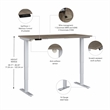 Pemberly Row 60W x 30D Adjustable Desk in Modern Hickory - Engineered Wood