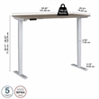 Pemberly Row 60W x 30D Adjustable Desk in Modern Hickory - Engineered Wood