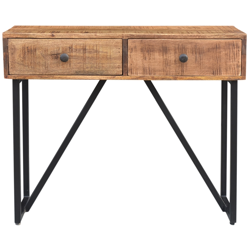 Pemberly Row Modern / Contemporary Solid Wood Console Table in Brown