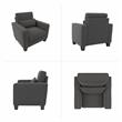 Pemberly Row Accent Chair with Arms in Charcoal Gray Herringbone Fabric