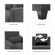 Pemberly Row Accent Chair with Arms in Charcoal Gray Herringbone Fabric