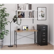 Pemberly Row 43 inch Metal Folding Home Office Desk Black/Teak