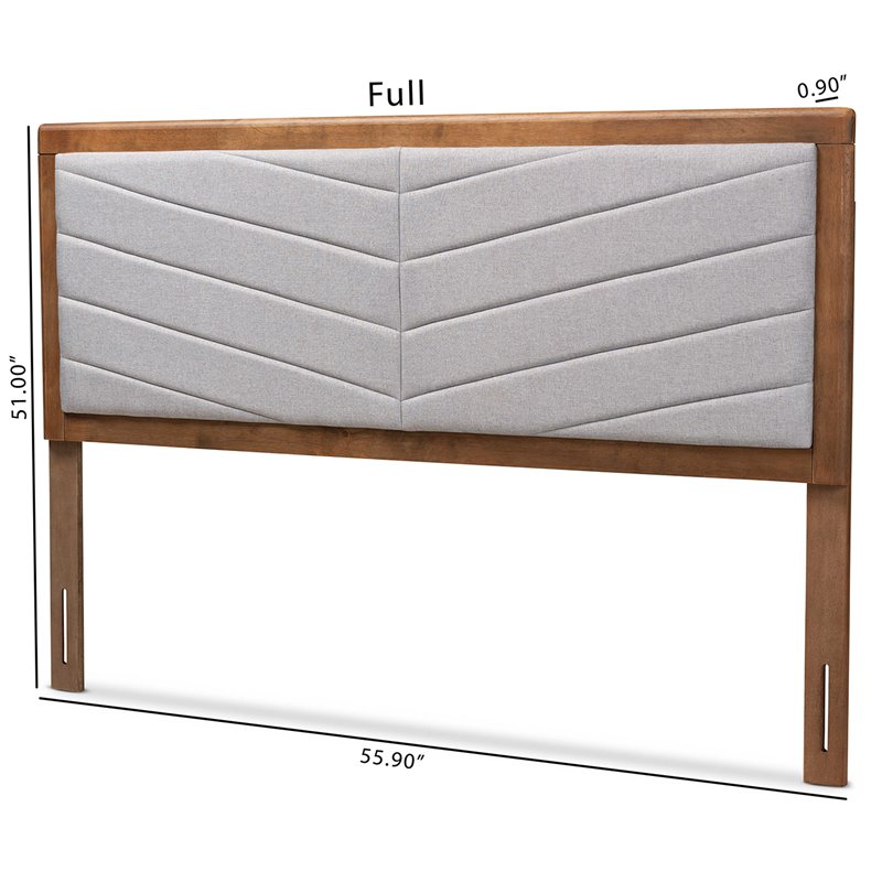 Pemberly Row Light Gray and Brown Finished Wood King Size Headboard