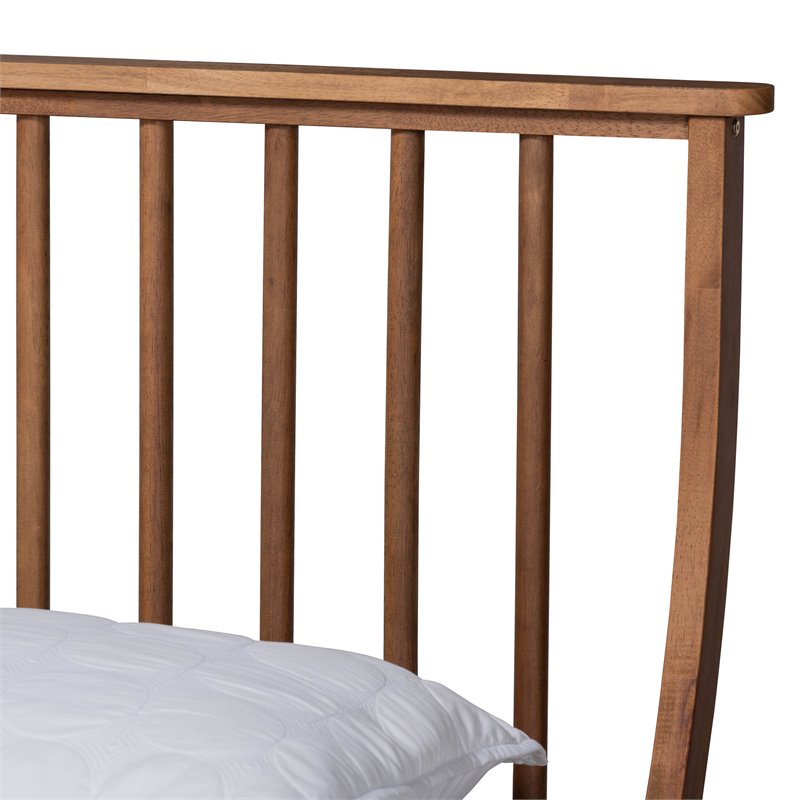 Pemberly Row Walnut Brown Finished Wood King Size Platform Bed