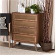 Pemberly Row Brown Finished Wood and Synthetic Rattan 4-Drawer Chest