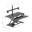 Pemberly Row Electric Standing Desk Converter w/ Dual Monitor Mount Arm Black