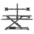 Pemberly Row Electric Standing Desk Converter w/ Dual Monitor Mount Arm Black