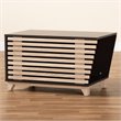 Pemberly Row Dark Brown and Oak Finished Cat Litter Box Cover House