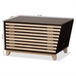 Pemberly Row Dark Brown and Oak Finished Cat Litter Box Cover House