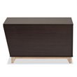 Pemberly Row Dark Brown and Oak Finished Cat Litter Box Cover House