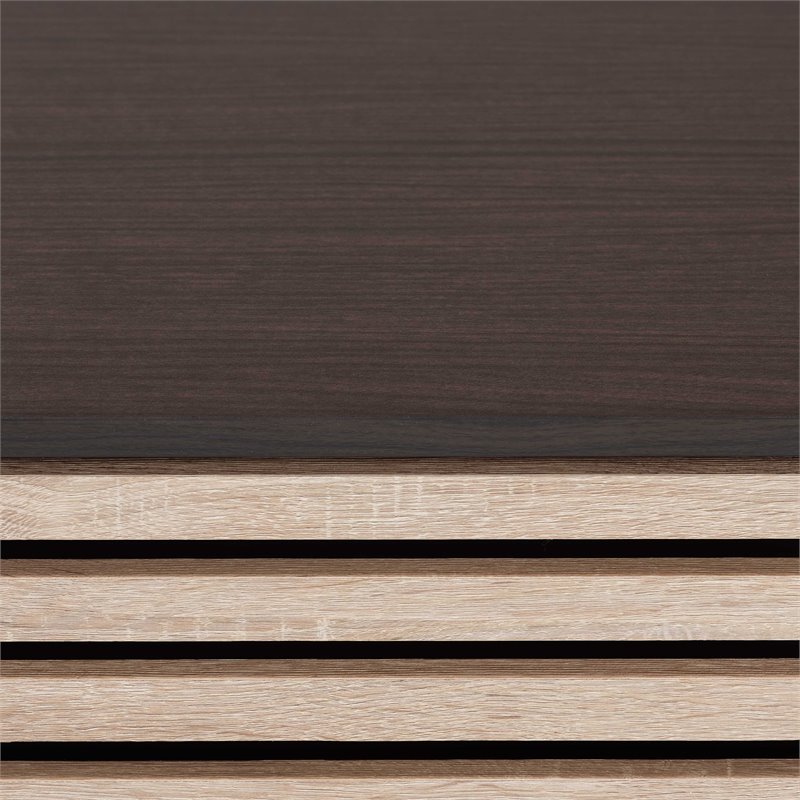 Pemberly Row Dark Brown and Oak Finished Cat Litter Box Cover House