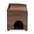 Pemberly Row Walnut Brown Finished Wood Cat Litter Box Cover House