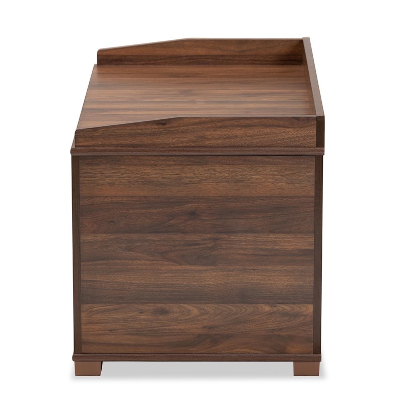 Pemberly Row Walnut Brown Finished Wood Cat Litter Box Cover House