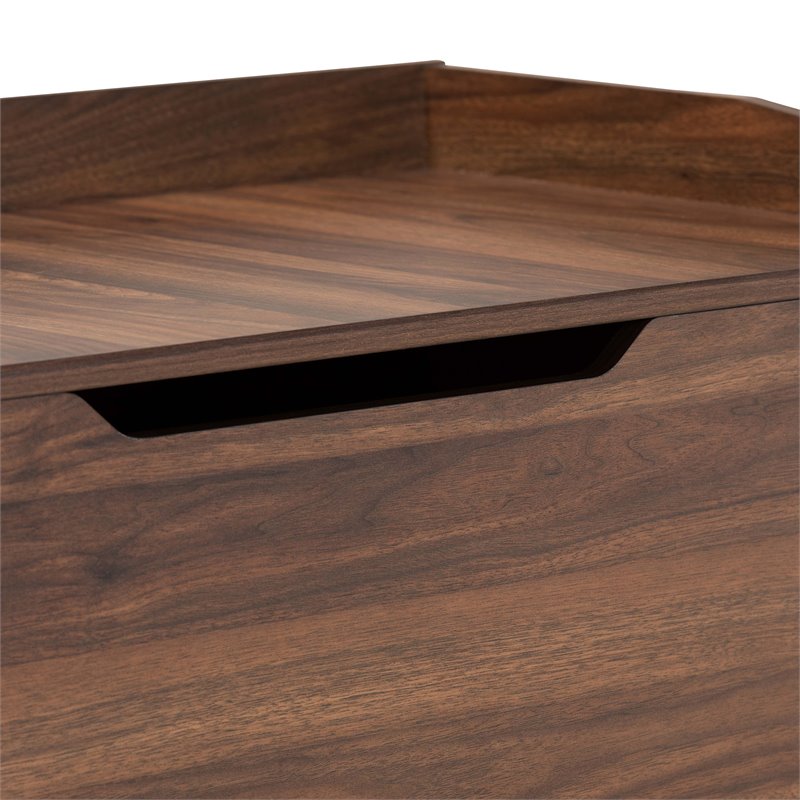 Pemberly Row Walnut Brown Finished Wood Cat Litter Box Cover House