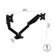 Pemberly Row Adjustable Dual Monitor Arm with USB in Black - Steel