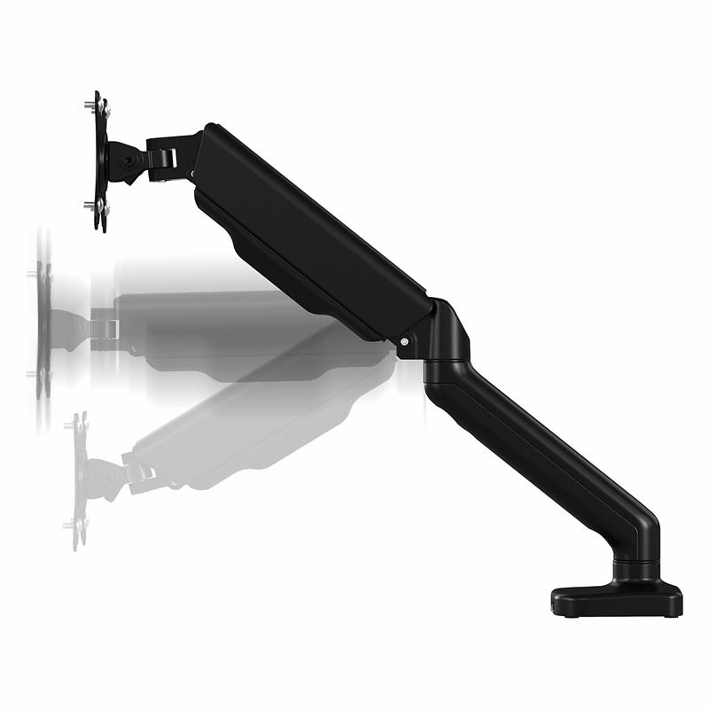 Pemberly Row Adjustable Dual Monitor Arm with USB in Black - Steel