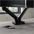 Pemberly Row Adjustable Dual Monitor Arm with USB in Black - Steel
