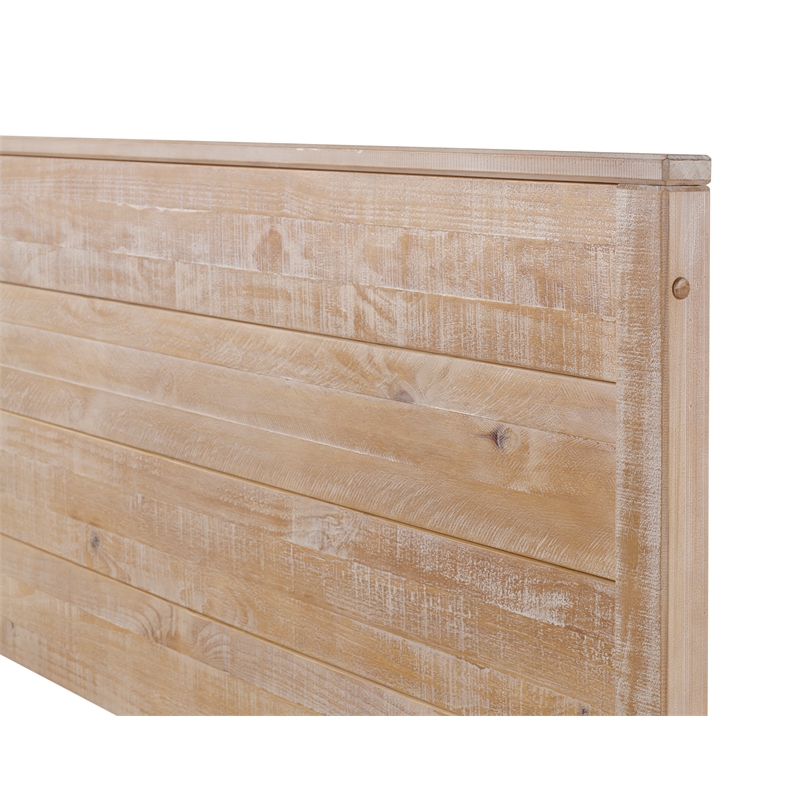 Pemberly Row Modern Solid Wood Full Platform Bed in Barnwood