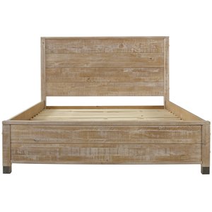 Pemberly Row Modern Solid Wood Full Platform Bed in Barnwood