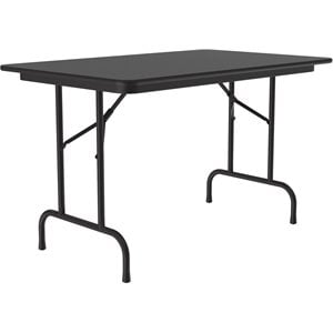 Pemberly Row 30&quotW x 48&quotD Melamine Top Folding Table in Black Granite