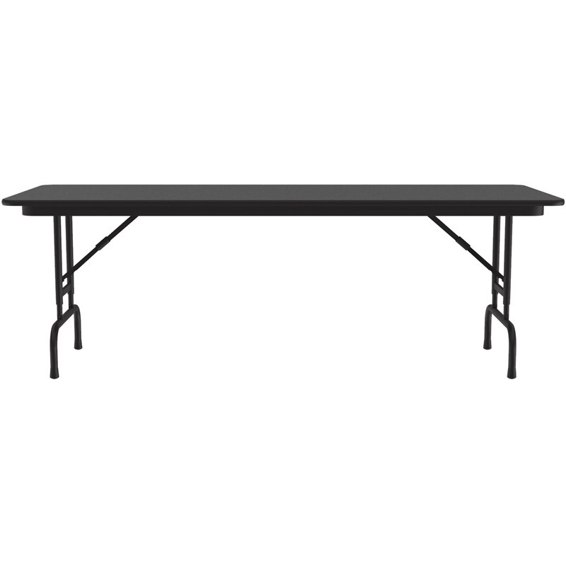 Pemberly Row Adjustable Height Melamine Top Folding Table - Black Granite