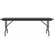 Pemberly Row Adjustable Height Melamine Top Folding Table - Black Granite