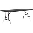 Pemberly Row Adjustable Height Melamine Top Folding Table - Black Granite