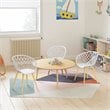 Pemberly Row Steel and Plastic Mini Chair 2 Piece Set in White & Natural